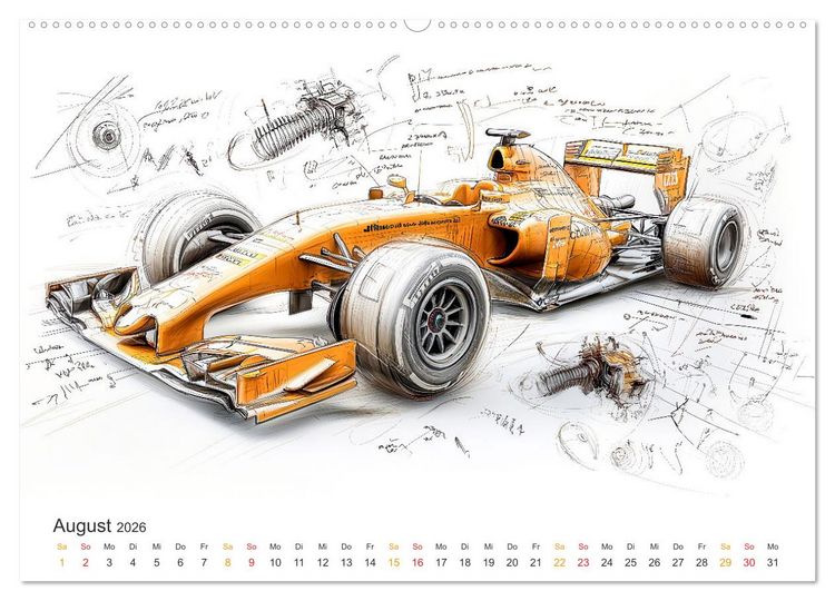 Produktbild: Rennwagen - Design Studien (hochwertiger Premium Wandkalender 2026 DIN A2 quer), Kunstdruck in Hochglanz