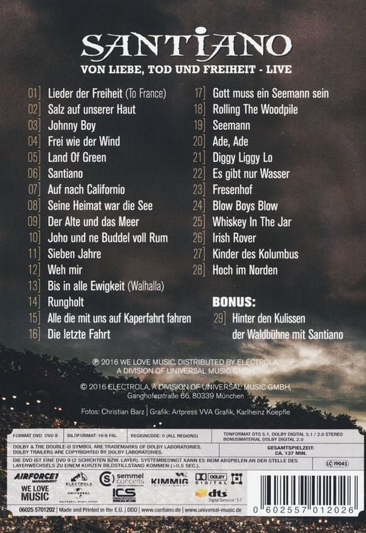 Produktbild: Santiano - Von Liebe, Tod und Freiheit - Live