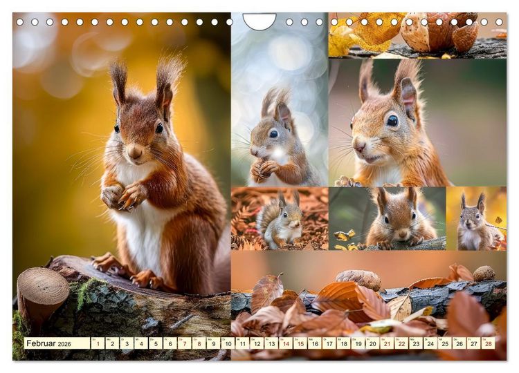 Produktbild: Eichh&ouml;rnchen - tollk&uuml;hne Kletterer (Wandkalender 2026 DIN A4 quer), CALVENDO Monatskalender