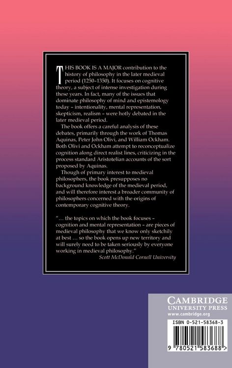 Produktbild: Theories of Cognition in the Later Middle Ages