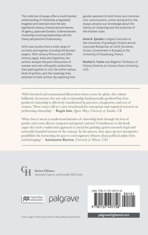 Produktbild: Gender and Citizenship in Historical and Transnational Perspective