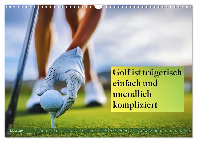 Produktbild: Golf - zwischen Gr&uuml;n und Gedanken (Wandkalender 2027 DIN A3 quer), CALVENDO Monatskalender