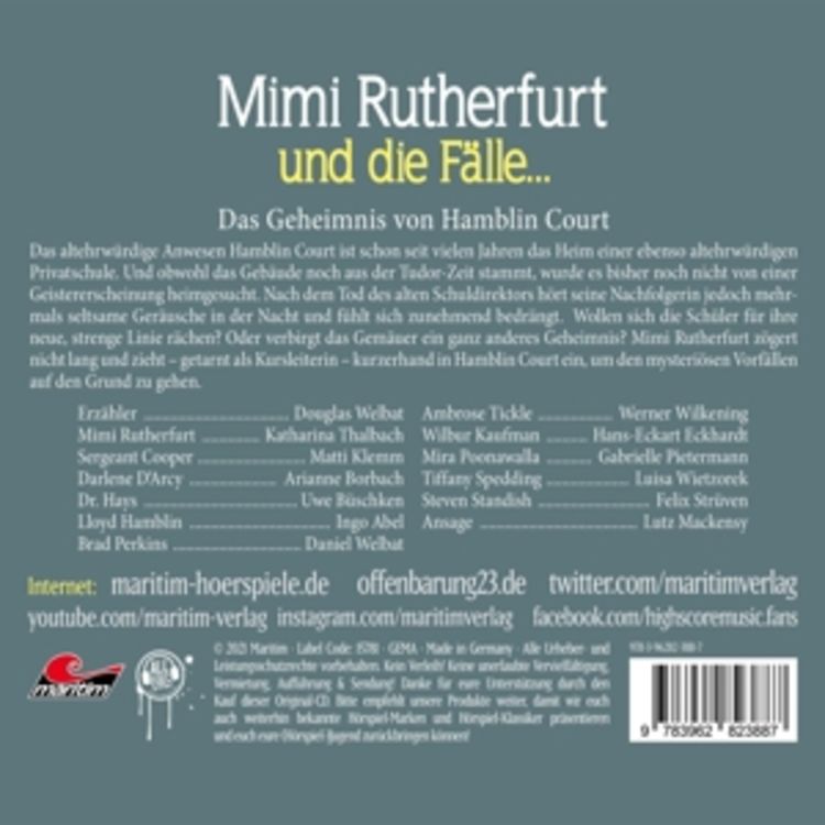 Produktbild: Mimi Rutherfurt - Das Geheimnis von Hamblin Court,1 Audio-CD