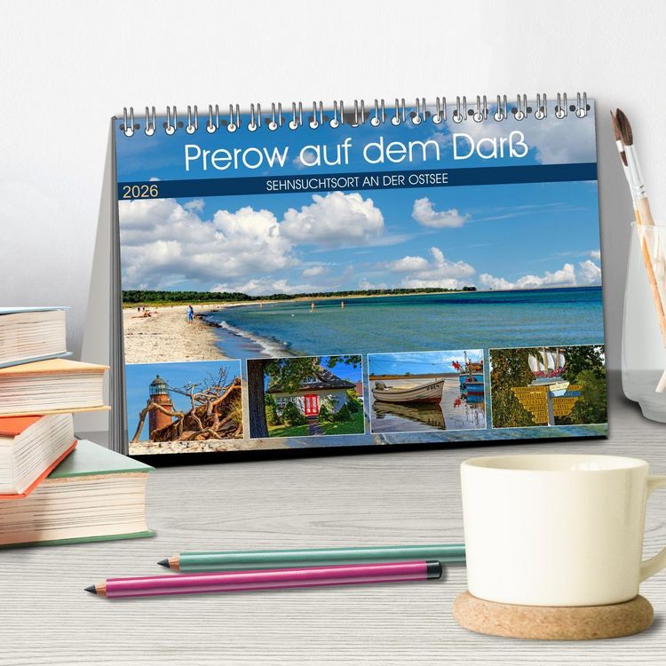 Produktbild: Prerow auf dem Dar&szlig; - Sehnsuchtsort an der Ostsee (Tischkalender 2026 DIN A5 quer), CALVENDO Monatskalender