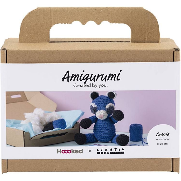Produktbild: Creativ Company Kreativ Set Amigurumi, Waschb&auml;r, Schwarz, Blau