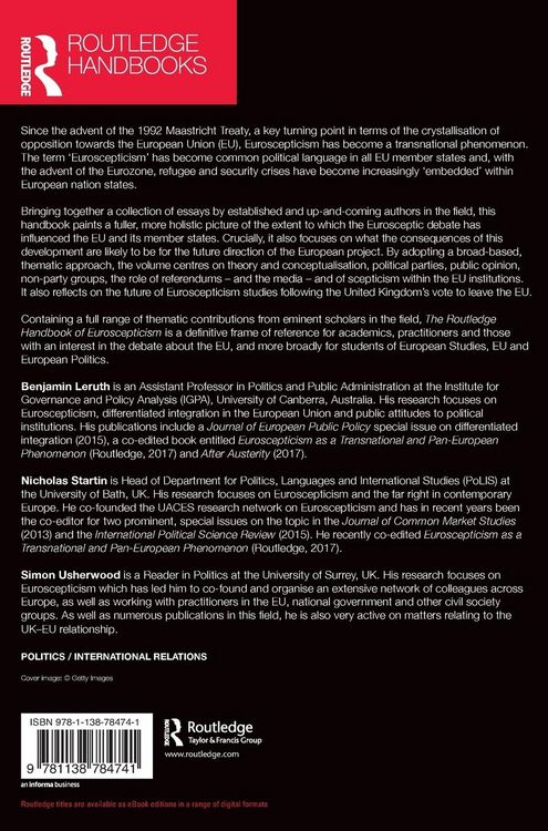 Produktbild: The Routledge Handbook of Euroscepticism