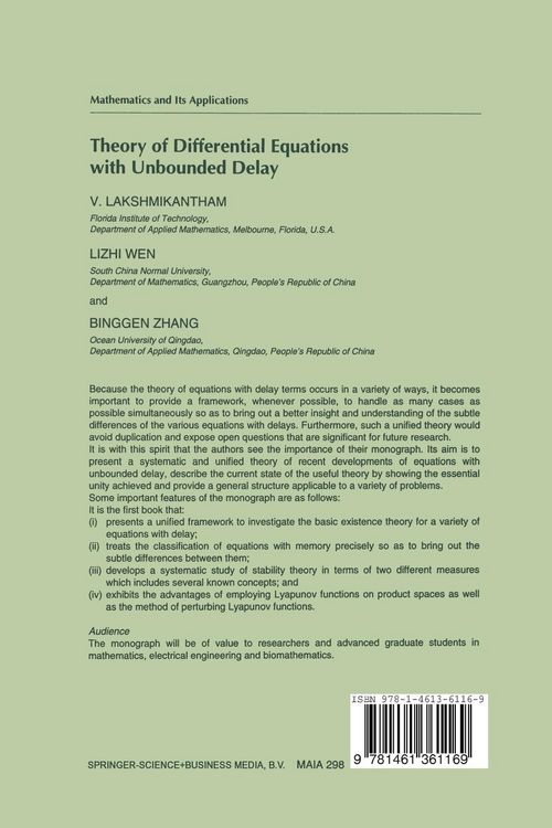 Produktbild: Theory of Differential Equations with Unbounded Delay