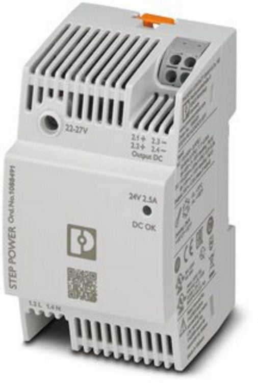 Produktbild: Phoenix Contact 1088491 Hutschienen-Netzteil (DIN-Rail) 24 V/DC 2.5 A 60 W Anzahl Ausg&auml;nge:1 Inhalt 1 St.