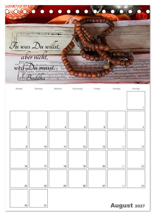 Produktbild: Harmonie und Freude Buddhistische Weisheiten 2027 (Tischkalender 2027 DIN A5 hoch), CALVENDO Monatskalender