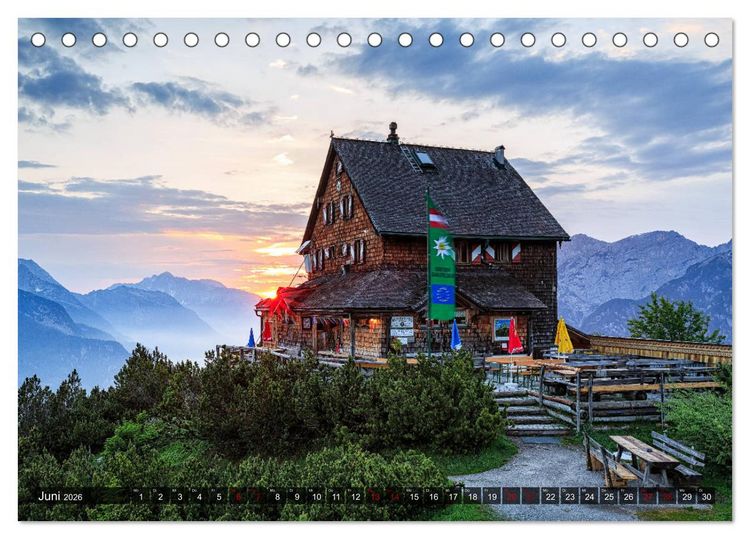 Produktbild: H&uuml;ttenzauber: Bergh&uuml;tten in den Alpen (Tischkalender 2026 DIN A5 quer), CALVENDO Monatskalender