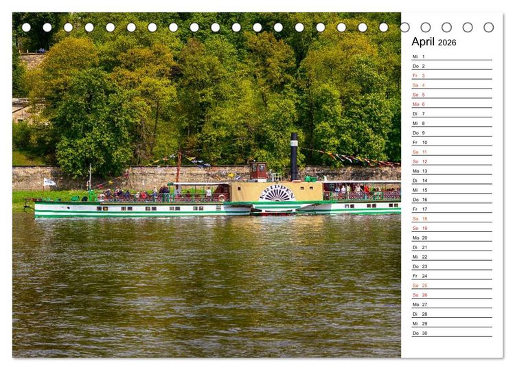 Produktbild: Schaufelraddampfer (Tischkalender 2026 DIN A5 quer), CALVENDO Monatskalender