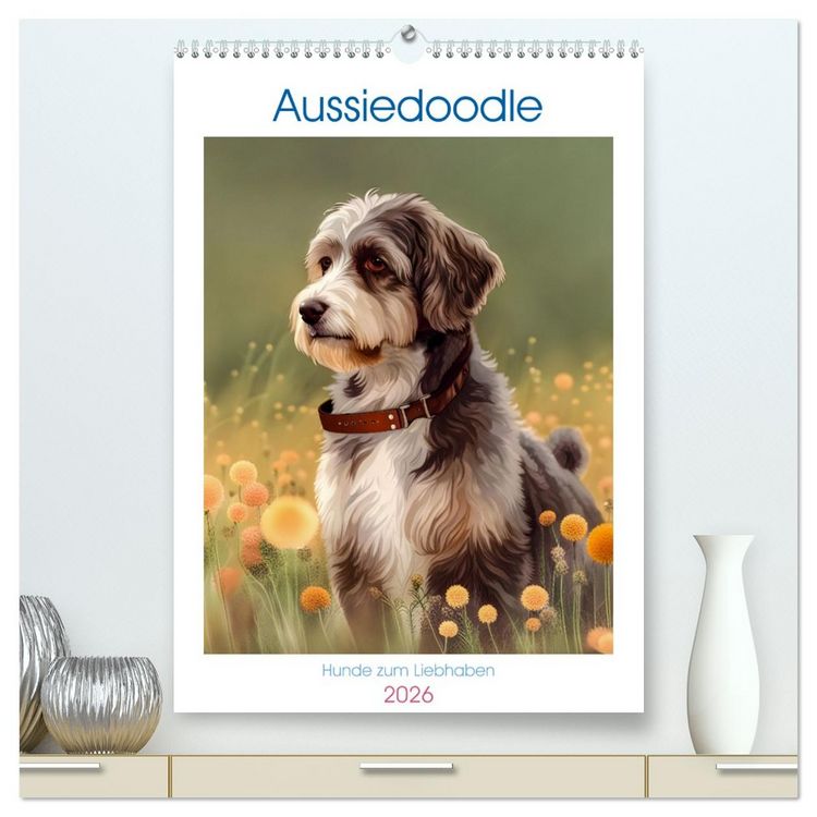 Produktbild: Aussiedoodle - Hunde zum Liebhaben (hochwertiger Premium Wandkalender 2026 DIN A2 hoch), Kunstdruck in Hochglanz