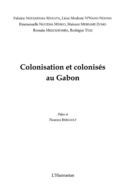 Produktbild: Colonisation et colonises au Gabon