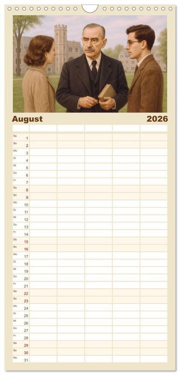 Produktbild: Familienplaner 2026 - Thomas Mann. Sein Leben, seine Werke mit 5 Spalten (Wandkalender, 21 x 45 cm) CALVENDO
