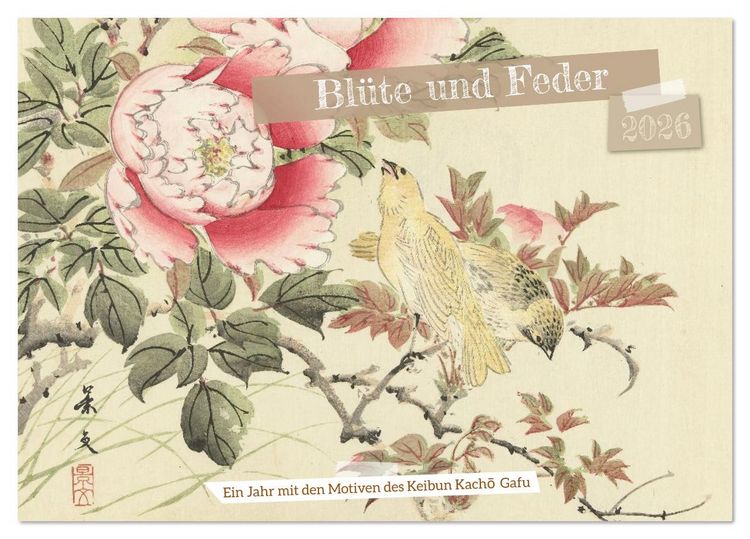 Produktbild: Bl&uuml;te und Feder (Tischkalender 2026 DIN A5 quer), CALVENDO Monatskalender
