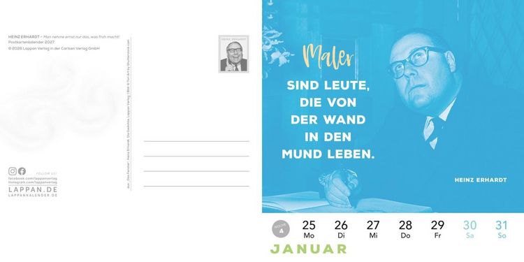 Produktbild: Heinz Erhardt: Postkartenkalender 2027