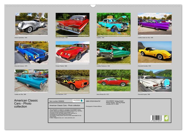 Produktbild: American Classic Cars - Photo collection (Wall Calendar 2026 DIN A2 landscape), CALVENDO 12 Month Wall Calendar