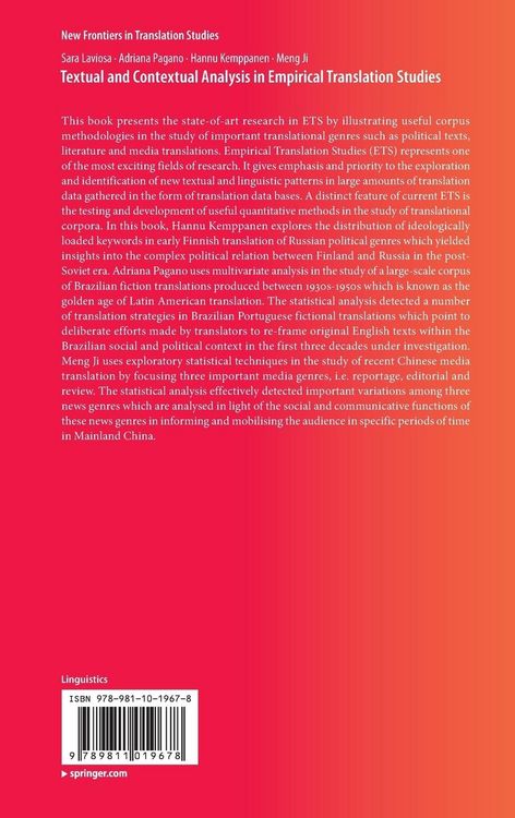 Produktbild: Textual and Contextual Analysis in Empirical Translation Studies