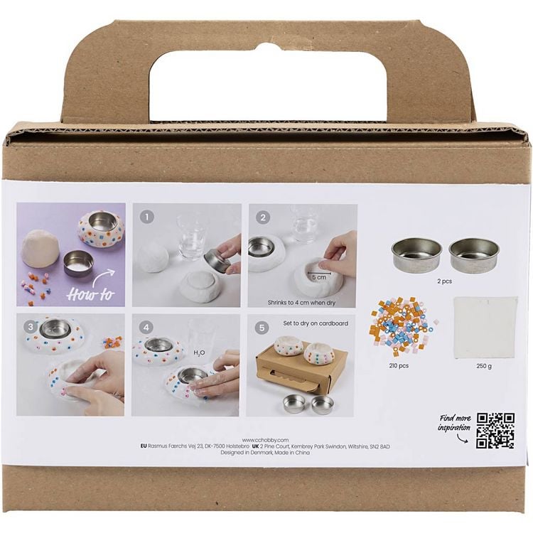 Produktbild: Creativ Company Mini Kreativ Set Modellieren, Kerzenhalter, Wei&szlig;