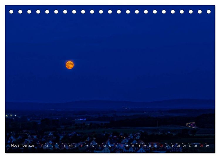 Produktbild: Unterfranken bei Nacht (Tischkalender 2026 DIN A5 quer), CALVENDO Monatskalender