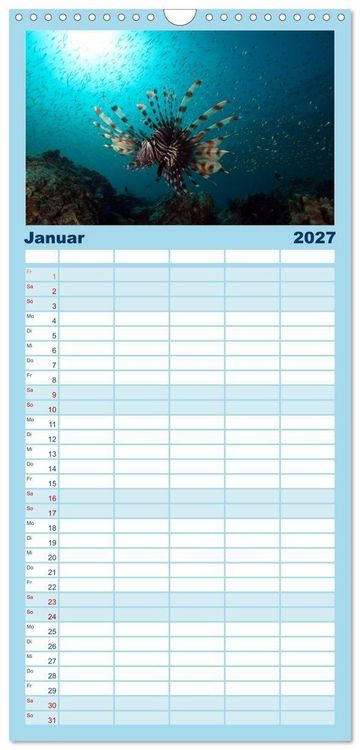 Produktbild: Familienplaner 2027 - Tauchen, Fische und Meer mit 5 Spalten (Wandkalender, 21 x 45 cm) CALVENDO