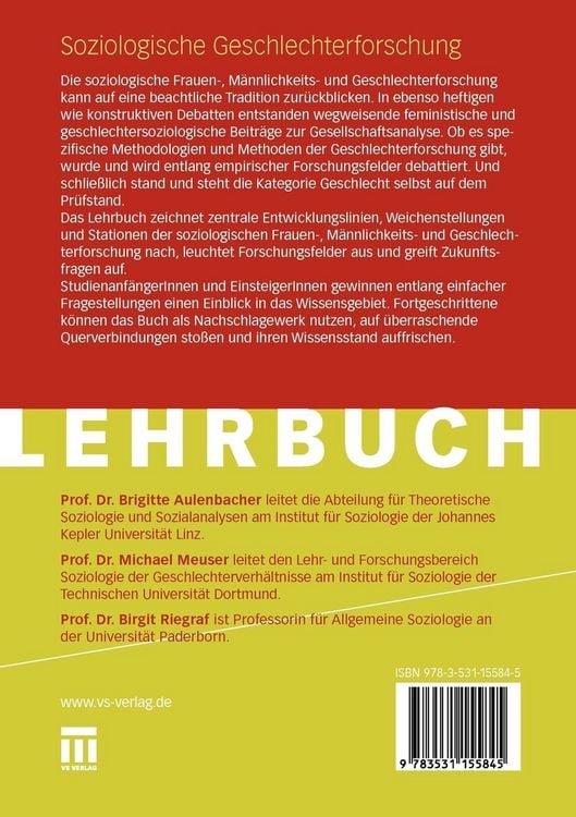 Produktbild: Soziologische Geschlechterforschung