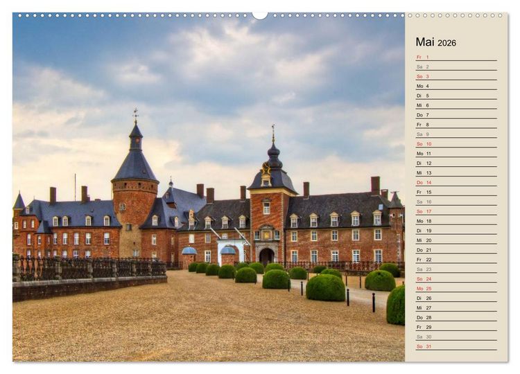 Produktbild: Burgen und Schl&ouml;sser im M&uuml;nsterland (hochwertiger Premium Wandkalender 2026 DIN A2 quer), Kunstdruck in Hochglanz