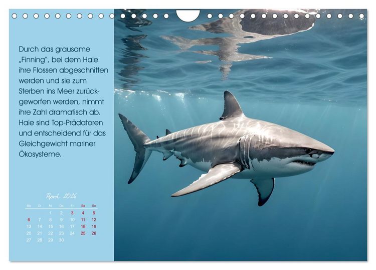 Produktbild: Meerestiere in Gefahr - Unsere Ozeane, unsere Verantwortung (Wandkalender 2026 DIN A4 quer), CALVENDO Monatskalender