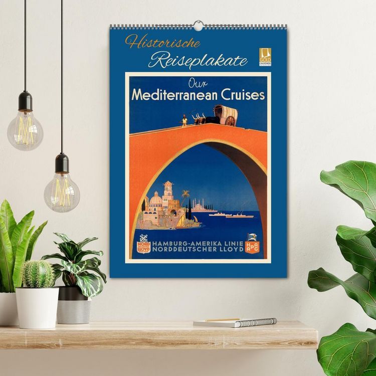 Produktbild: Historische Reiseplakate (Wandkalender 2026 DIN A2 hoch), CALVENDO Monatskalender
