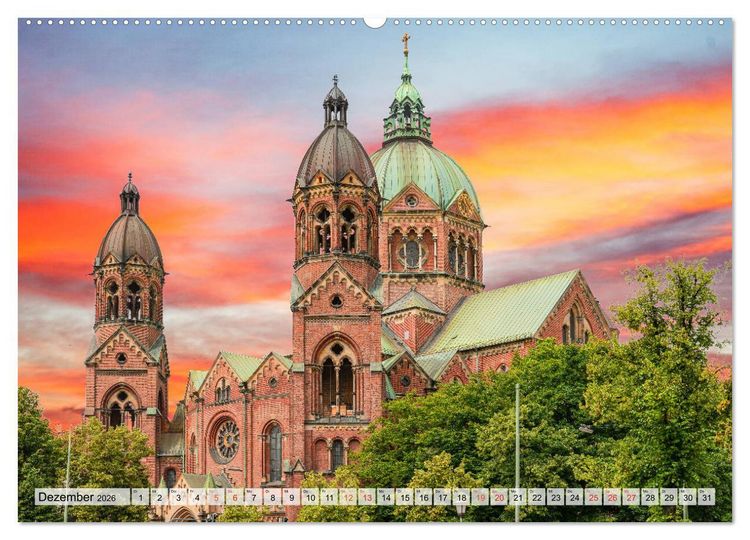Produktbild: M&uuml;nchen Impressionen (Wandkalender 2026 DIN A2 quer), CALVENDO Monatskalender