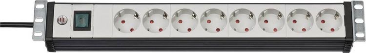 Produktbild: Brennenstuhl 1156057018 Steckdosenleiste 19 Zoll 8fach Schwarz, Lichtgrau Schutzkontakt 1St.