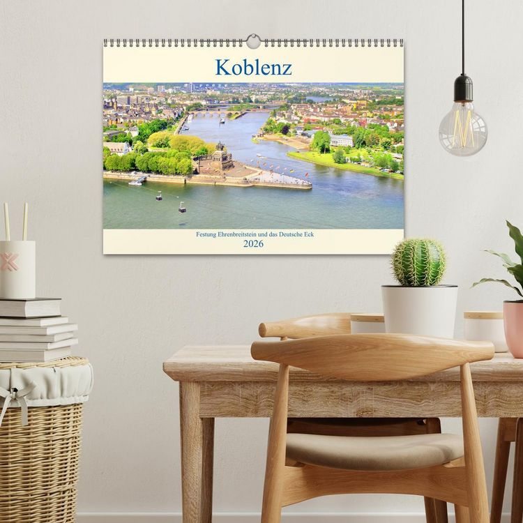 Produktbild: Koblenz - Festung Ehrenbreitstein und das Deutsche Eck (Wandkalender 2026 DIN A3 quer), CALVENDO Monatskalender