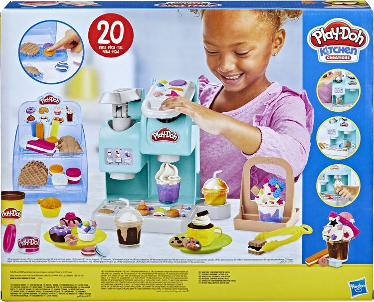 Produktbild: Hasbro F58365L0 - Play-Doh Kitchen, Knetspa&szlig; Caf&eacute; mit 20 Accessoires und 8 Dosen, Knete-Spielset