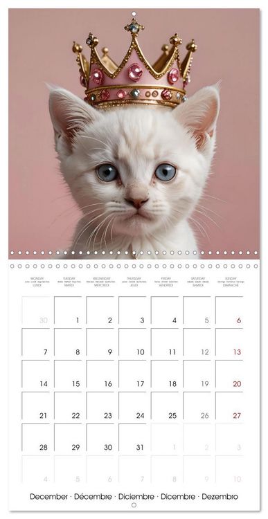 Produktbild: Kitten kings - Cute kings of hearts (Wall Calendar 2026 12 &times; 12 Inch) CALVENDO 12 Month Wall Calendar
