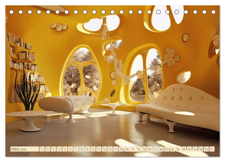 Produktbild: Exzentrische biomorphe Architektur (Tischkalender 2026 DIN A5 quer), CALVENDO Monatskalender
