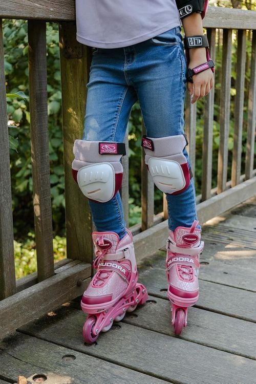 Produktbild: HUDORA 83051 - Biomechanisches Protektoren/Schoner Set Comfort, rosa/wei&szlig;, S