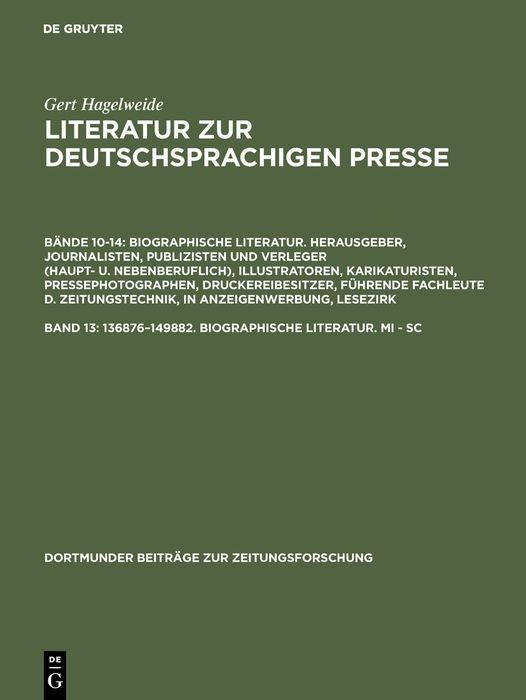 Produktbild: 136876-149882. Biographische Literatur. Mi - Sc