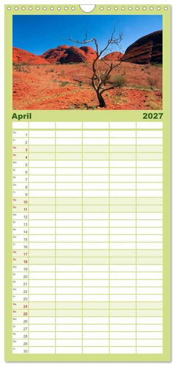 Produktbild: Familienplaner 2027 - Australien mit 5 Spalten (Wandkalender, 21 x 45 cm) CALVENDO