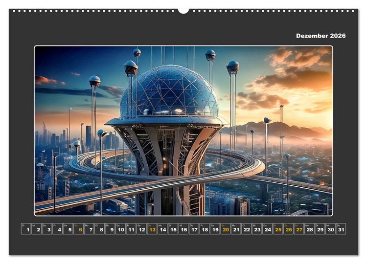 Produktbild: Zukunftsvision Megacity (Wandkalender 2026 DIN A2 quer), CALVENDO Monatskalender