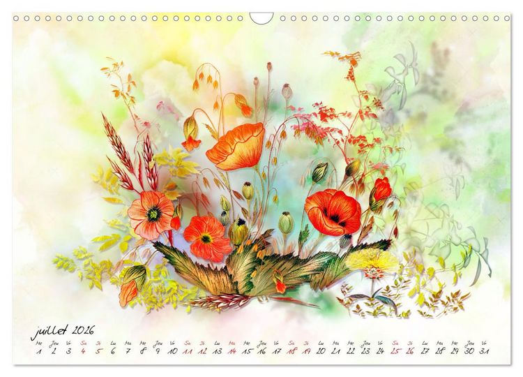 Produktbild: Prairies sauvages en fleurs (Calendrier mural 2026 DIN A3 vertical), CALVENDO calendrier mensuel