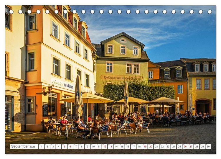 Produktbild: Kulturstadt Weimar - Stadt der Klassiker (Tischkalender 2026 DIN A5 quer), CALVENDO Monatskalender