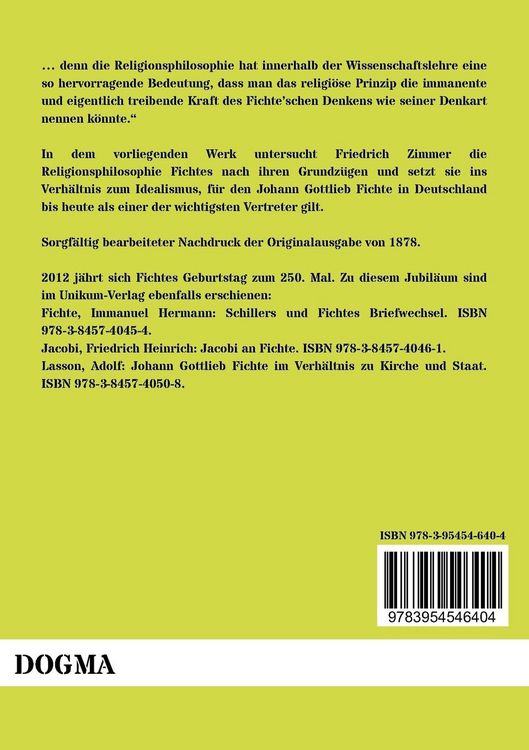 Produktbild: Johann Gottlieb Fichtes Religionsphilosophie
