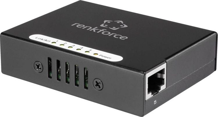 Produktbild: Renkforce RF-4451433 RF-4451433 Netzwerk Switch 5 Port 100MBit/s USB-Stromversorgung