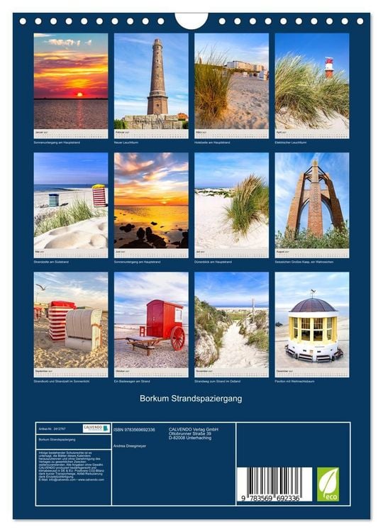 Produktbild: Borkum Strandspaziergang (Wandkalender 2027 DIN A4 hoch), CALVENDO Monatskalender