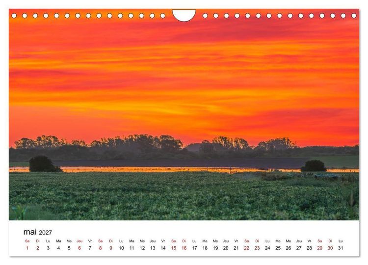 Produktbild: Couchers de soleil magiques &ndash; Jeux de lumi&egrave;re entre ciel et terre (Calendrier mural 2027 DIN A4 vertical), CALVENDO calendrier mensuel