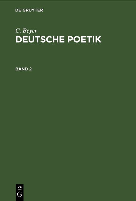 Produktbild: Deutsche Poetik. Band 2