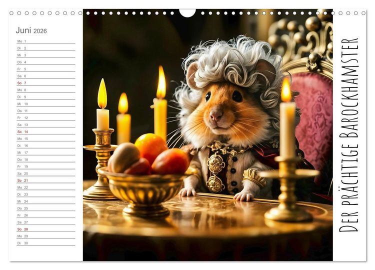 Produktbild: History Hamster - Die Geschichte der Welt in 12 Nagerbildern (Wandkalender 2026 DIN A3 quer), CALVENDO Monatskalender
