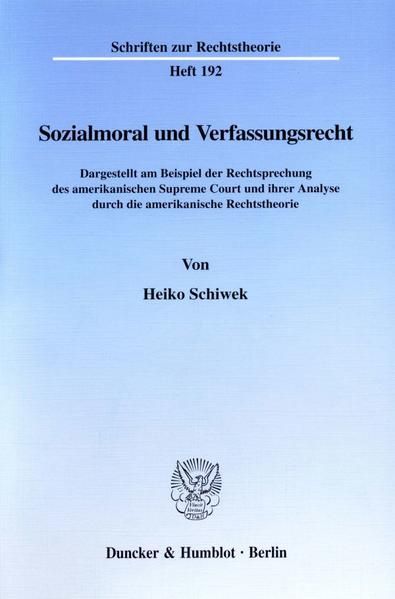Produktbild: Sozialmoral und Verfassungsrecht.