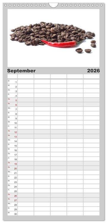 Produktbild: Familienplaner 2026 - Hot Chili K&uuml;chen Kalender mit 5 Spalten (Wandkalender, 21 x 45 cm) CALVENDO