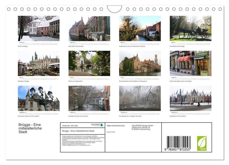 Produktbild: Br&uuml;gge - Eine mittelalterliche Stadt (Wandkalender 2026 DIN A4 quer), CALVENDO Monatskalender